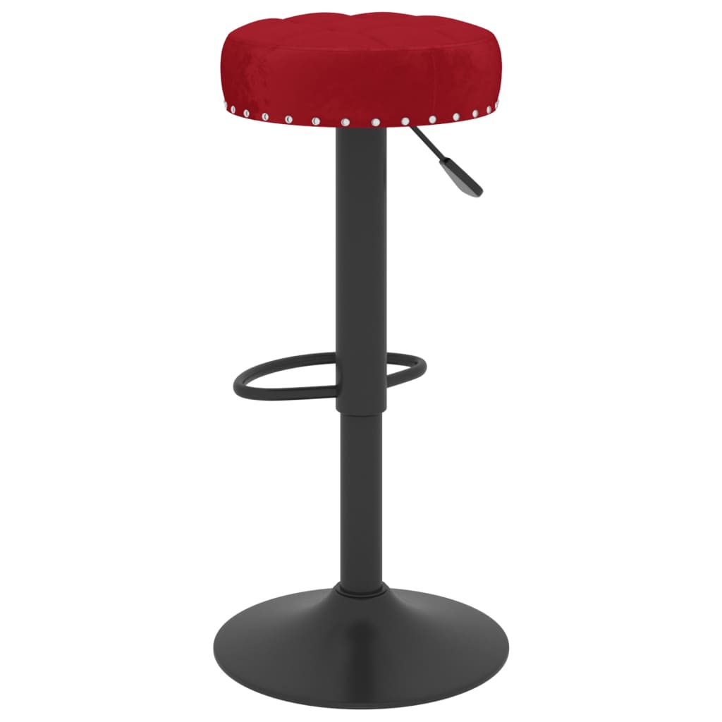 Tabourets de bar lot de 2 rouge bordeaux velours - XIOS