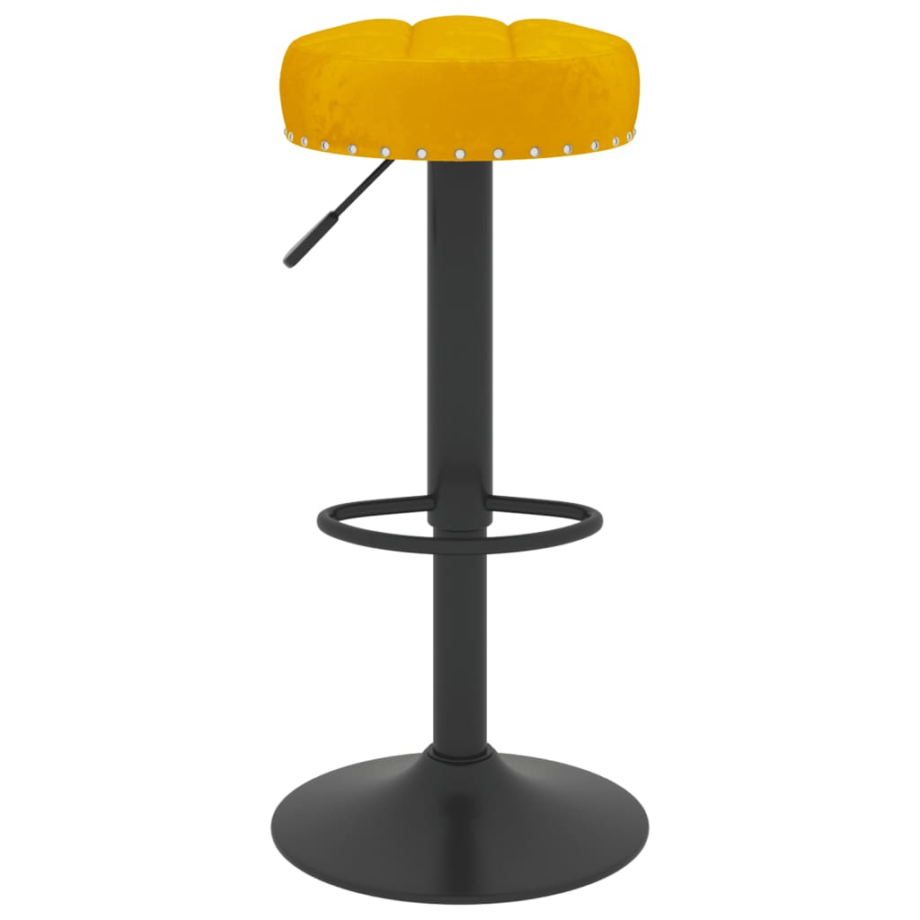 Tabourets de bar lot de 2 jaune moutarde velours - XIOS