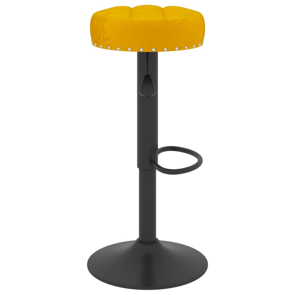 Tabourets de bar lot de 2 jaune moutarde velours - XIOS