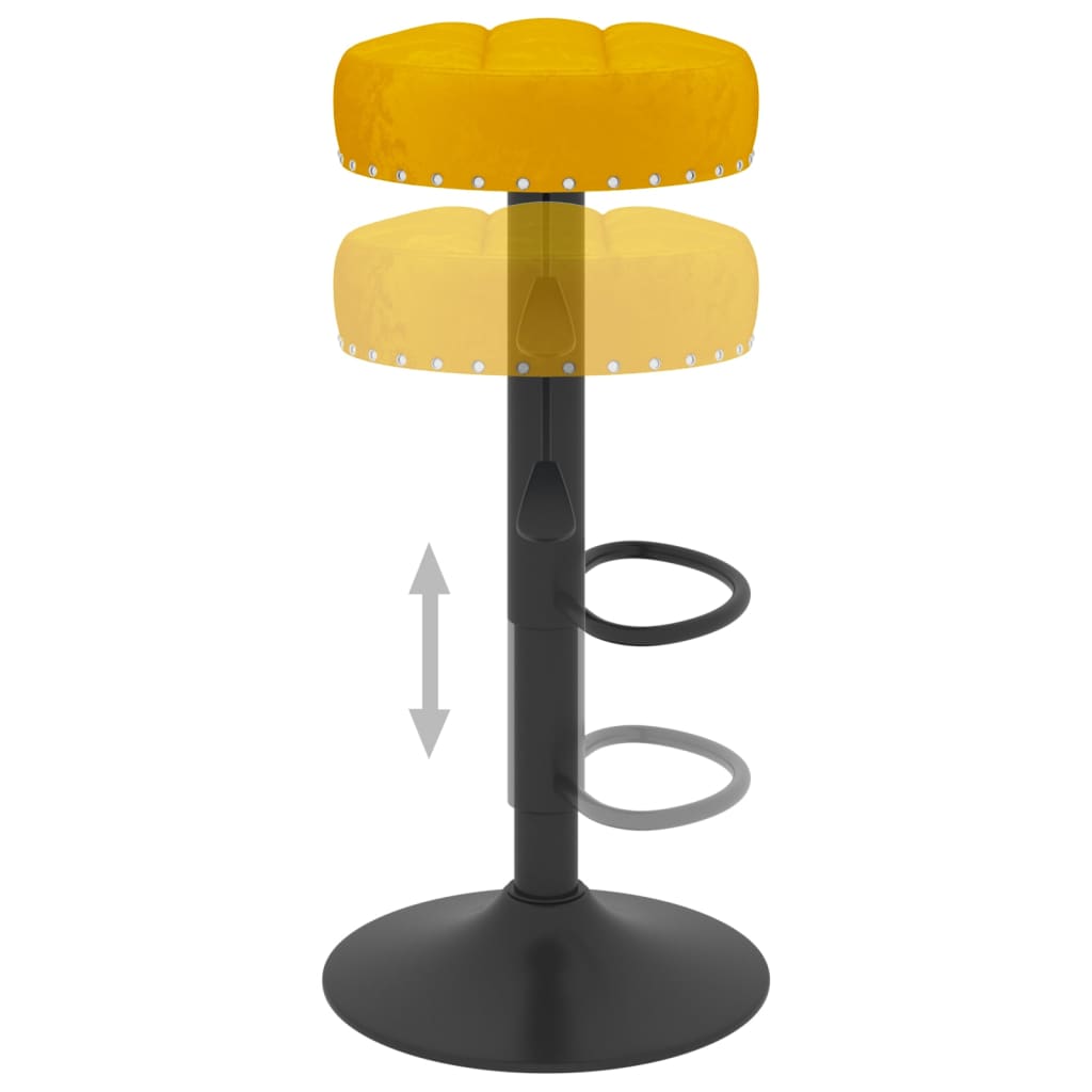 Tabourets de bar lot de 2 jaune moutarde velours - XIOS