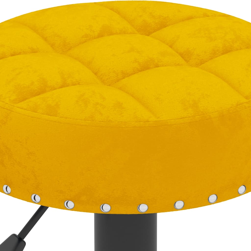 Tabourets de bar lot de 2 jaune moutarde velours - XIOS