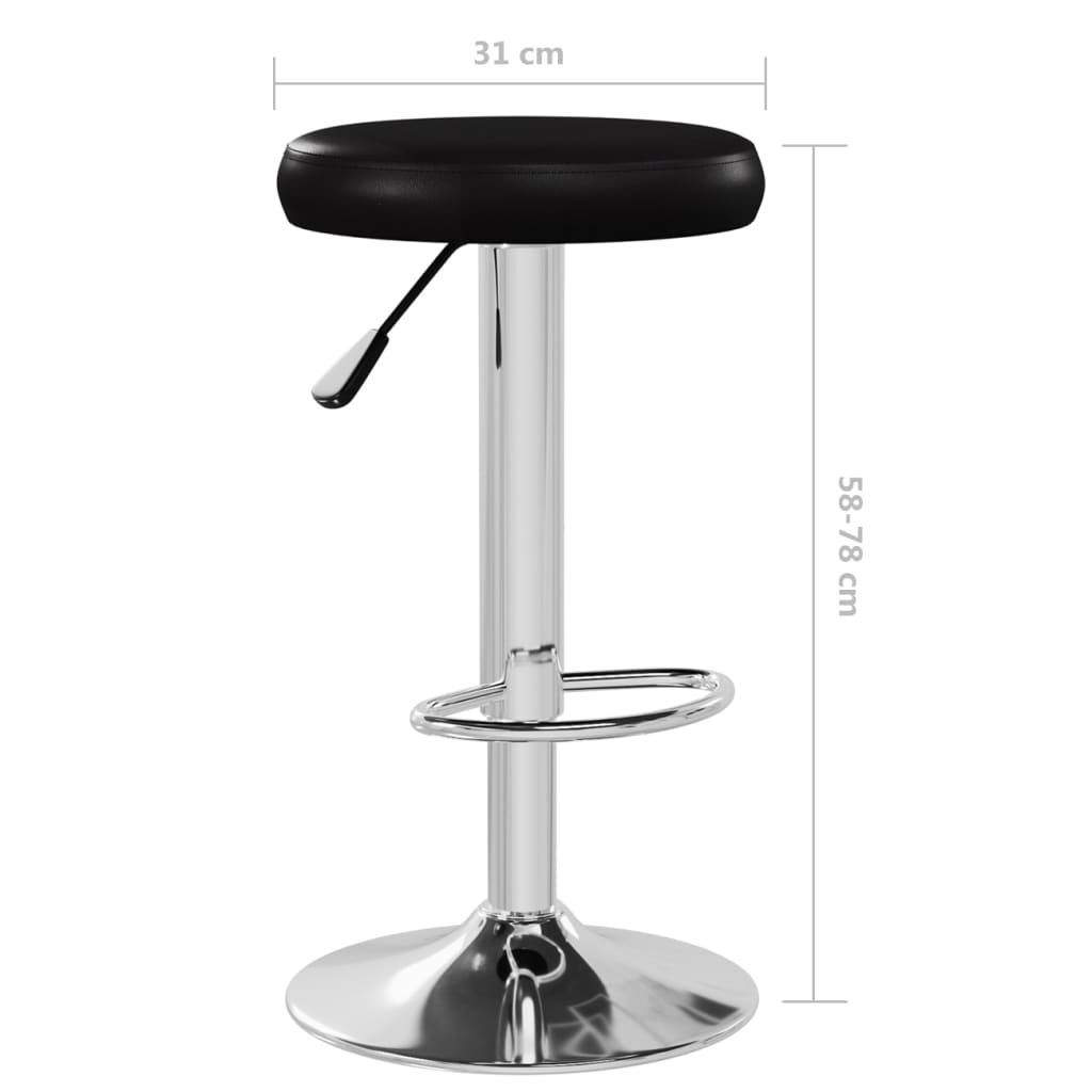 Tabourets de bar lot de 2 noir similicuir - XIOS