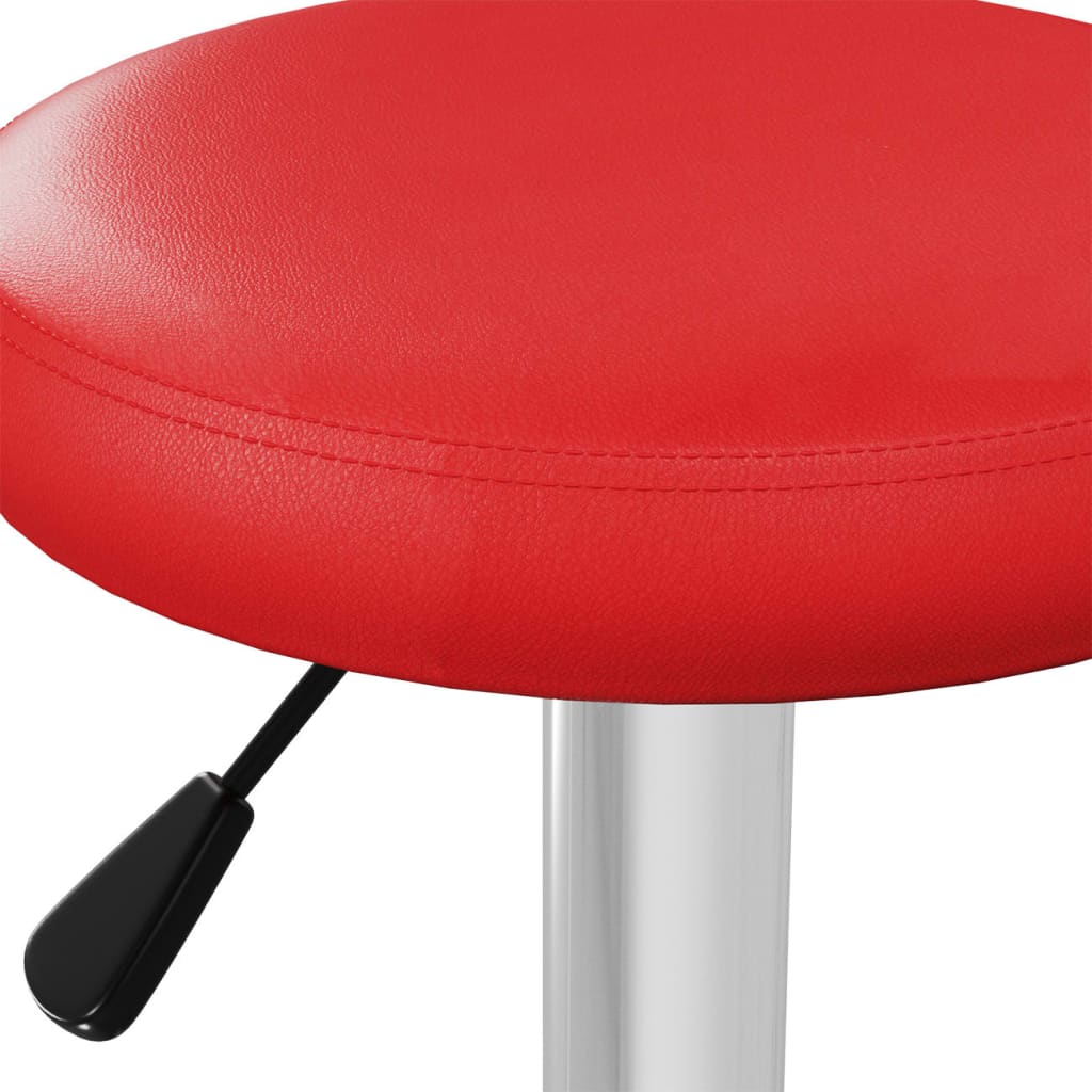 Tabourets de bar lot de 2 rouge similicuir - XIOS