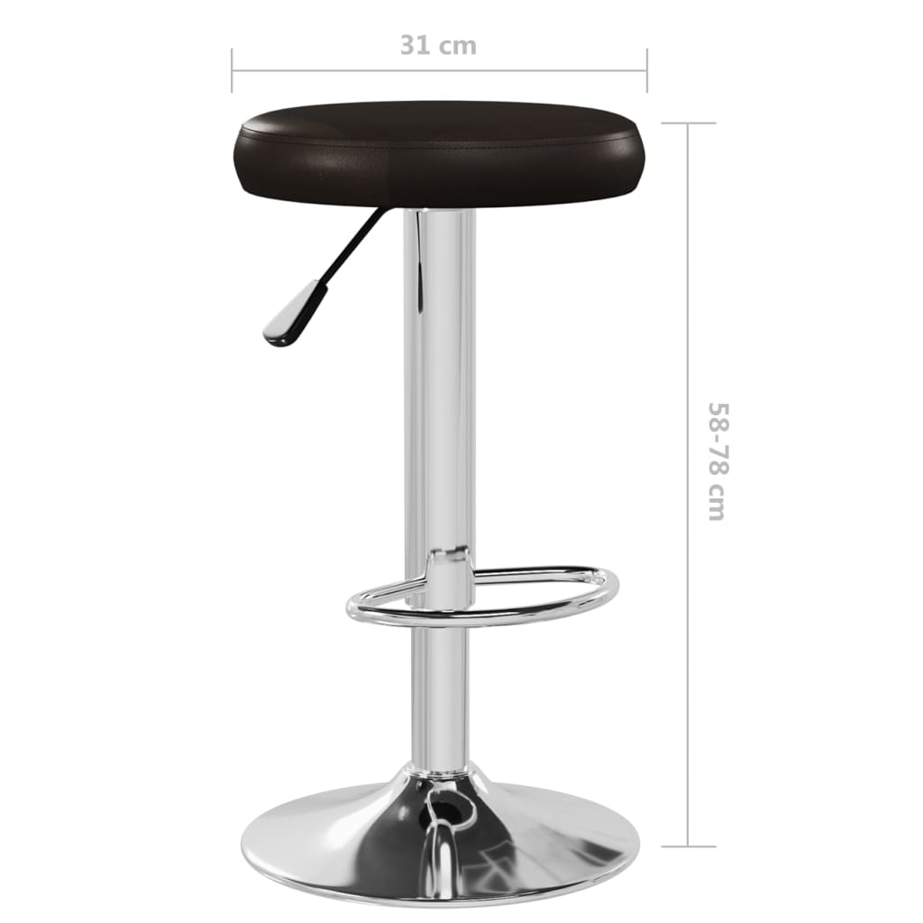 Tabourets de bar lot de 2 marron similicuir - XIOS