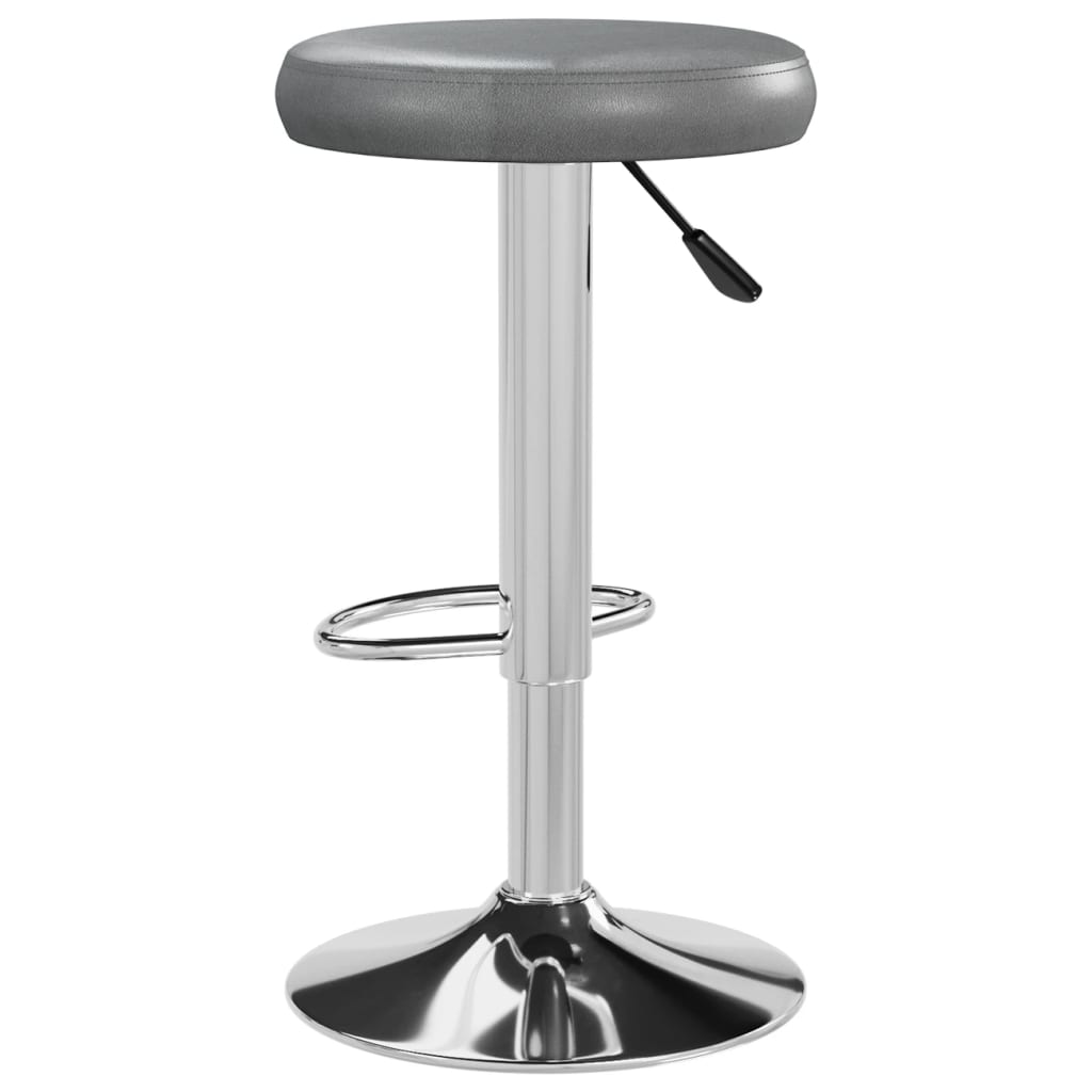 Tabourets de bar lot de 2 gris similicuir - XIOS