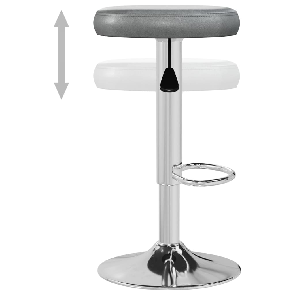 Tabourets de bar lot de 2 gris similicuir - XIOS