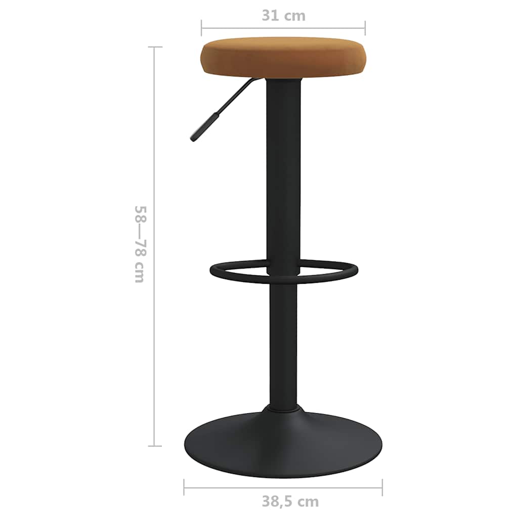 Tabourets de bar lot de 2 marron velours - XIOS