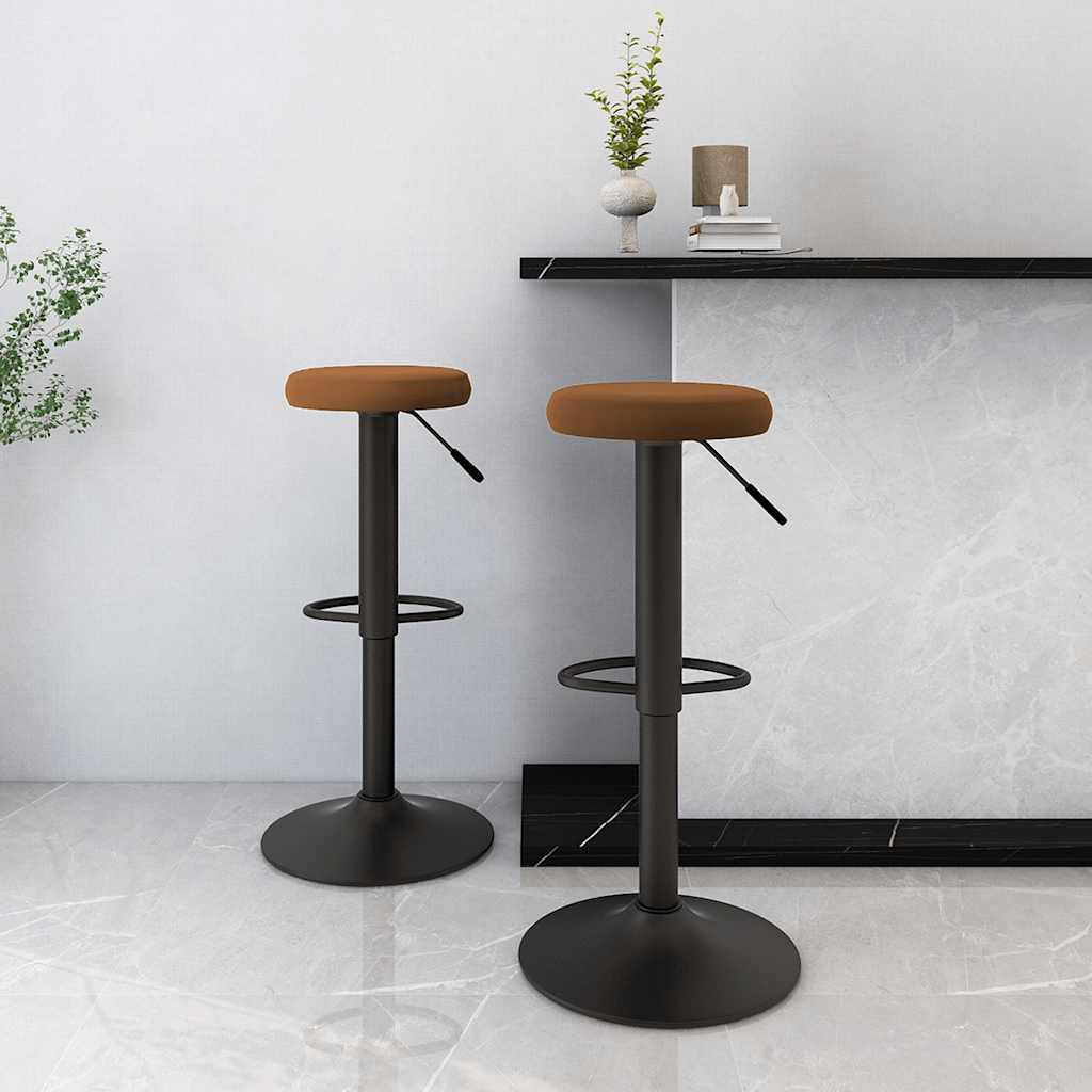 Tabourets de bar lot de 2 marron velours - XIOS