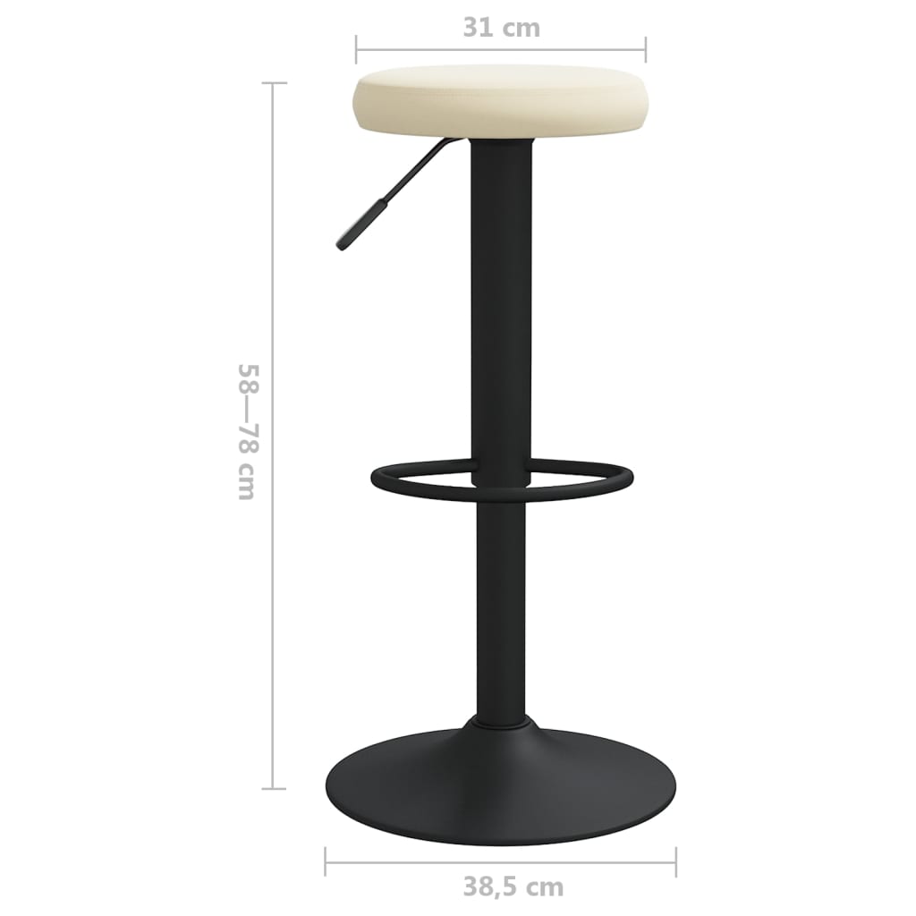 Tabourets de bar lot de 2 crème velours - XIOS