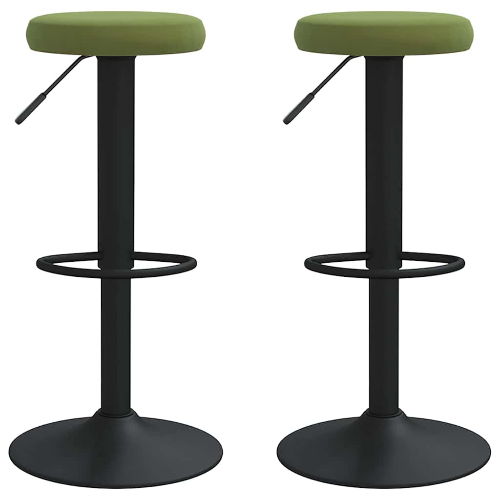 Tabourets de bar lot de 2 vert clair velours - XIOS