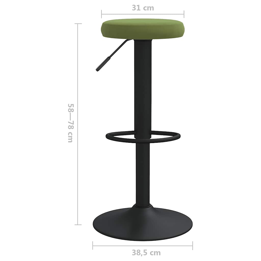 Tabourets de bar lot de 2 vert clair velours - XIOS