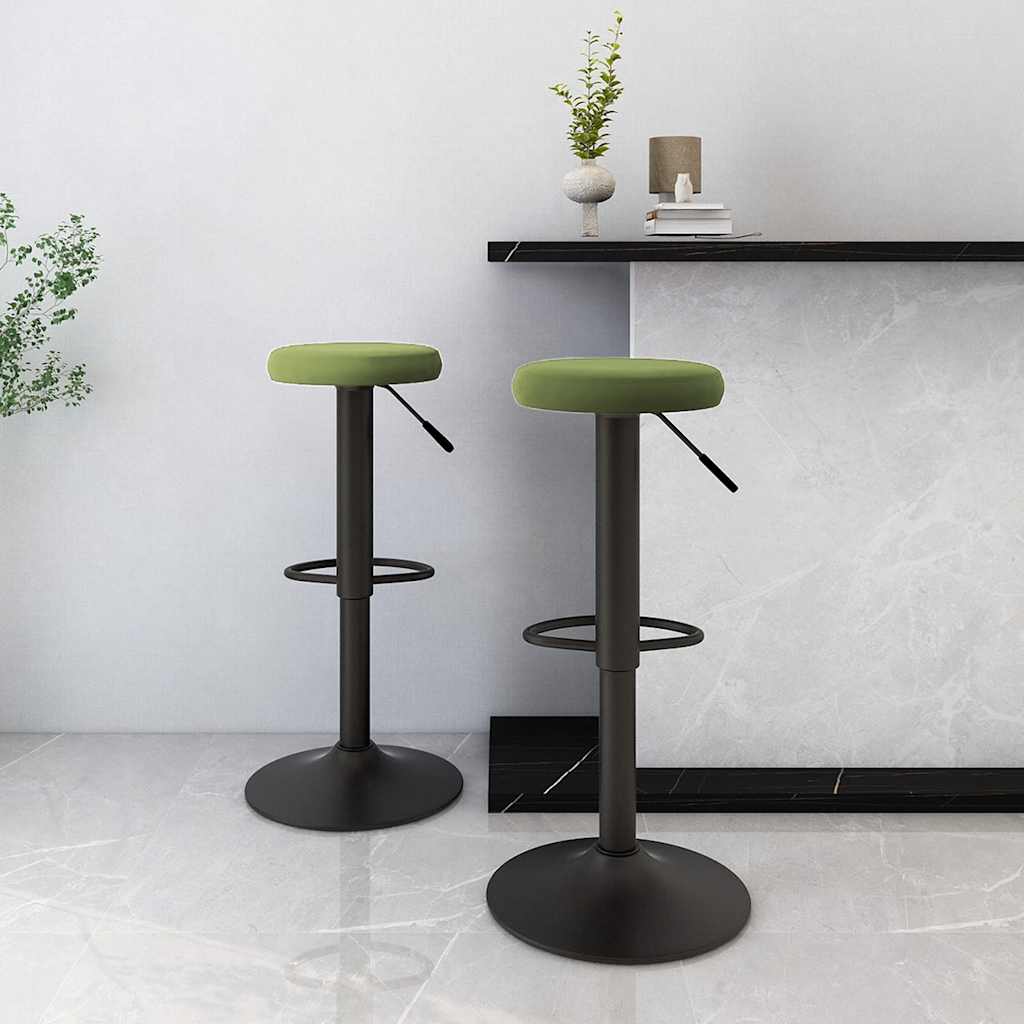 Tabourets de bar lot de 2 vert clair velours - XIOS