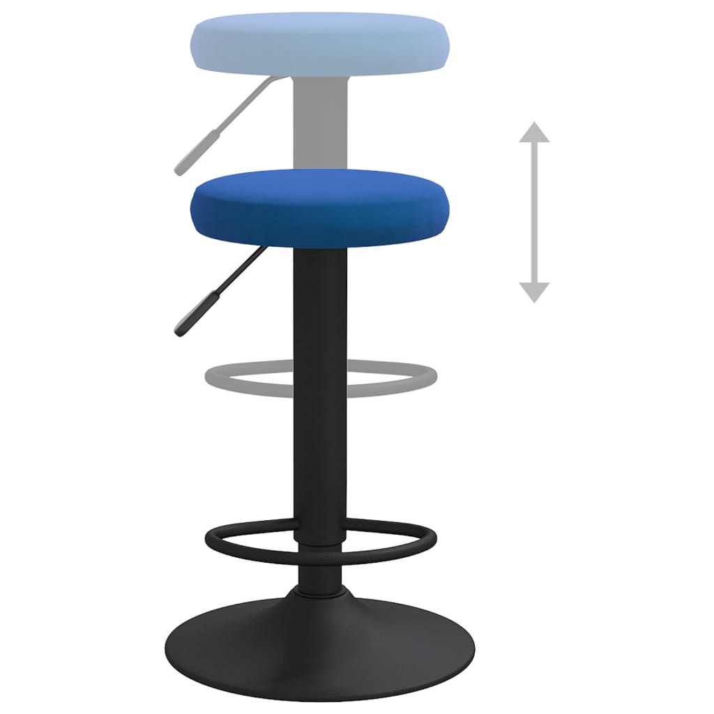 Tabourets de bar lot de 2 bleu velours - XIOS