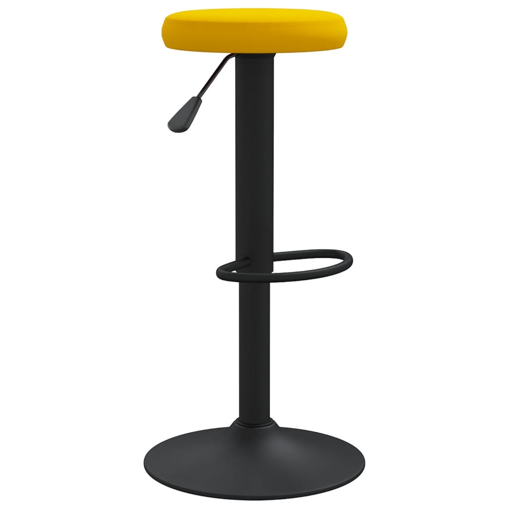 Tabourets de bar lot de 2 jaune moutarde velours - XIOS