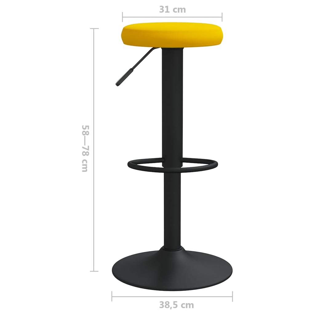 Tabourets de bar lot de 2 jaune moutarde velours - XIOS