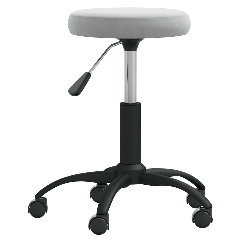 Chaise pivotante de bureau Gris clair Velours