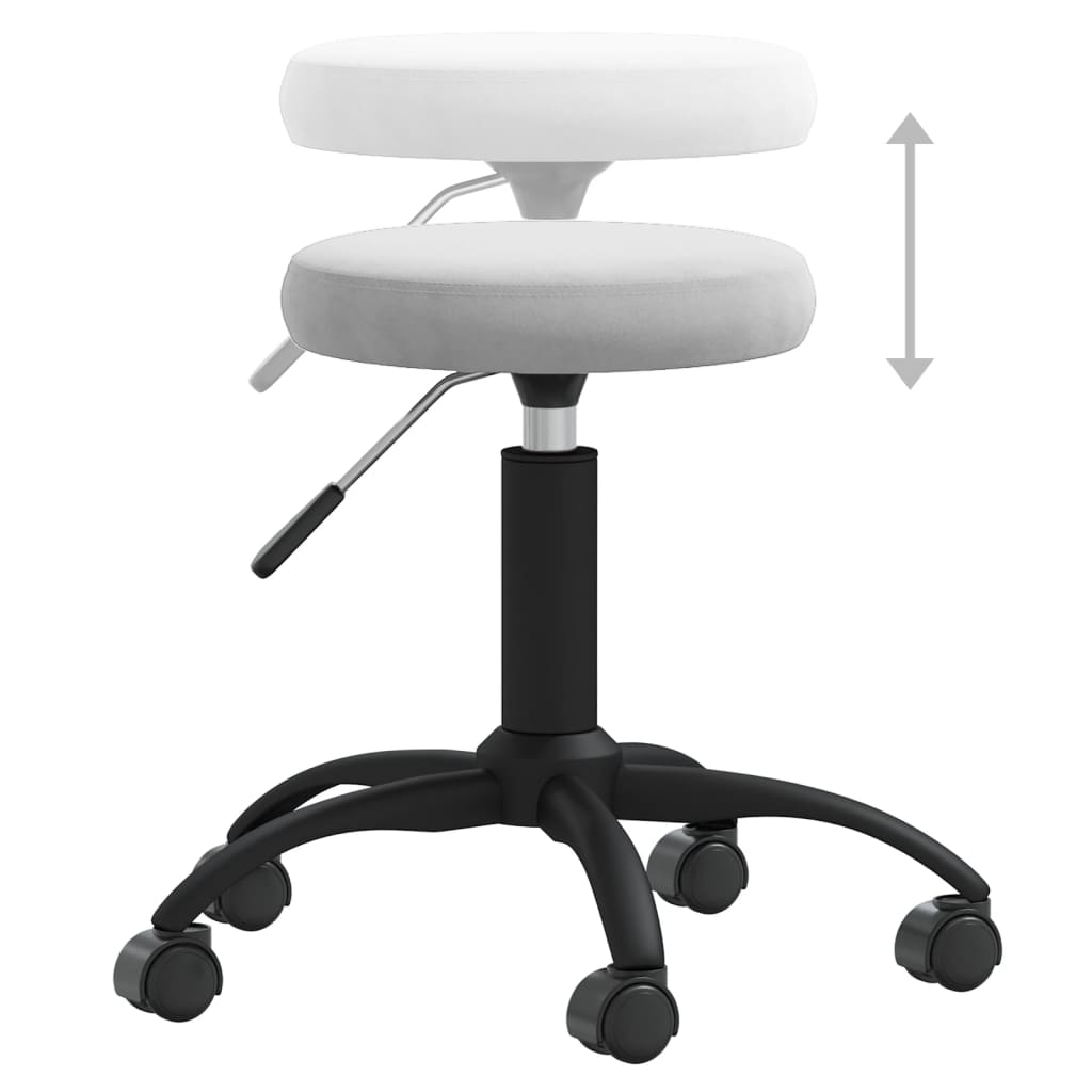 Chaise pivotante de bureau Gris clair Velours