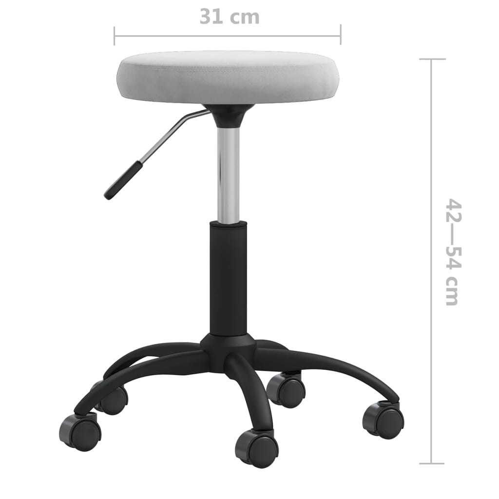Chaise pivotante de bureau Gris clair Velours