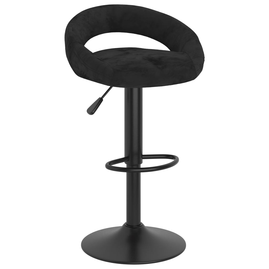 Tabourets de bar lot de 2 noir velours - XIOS