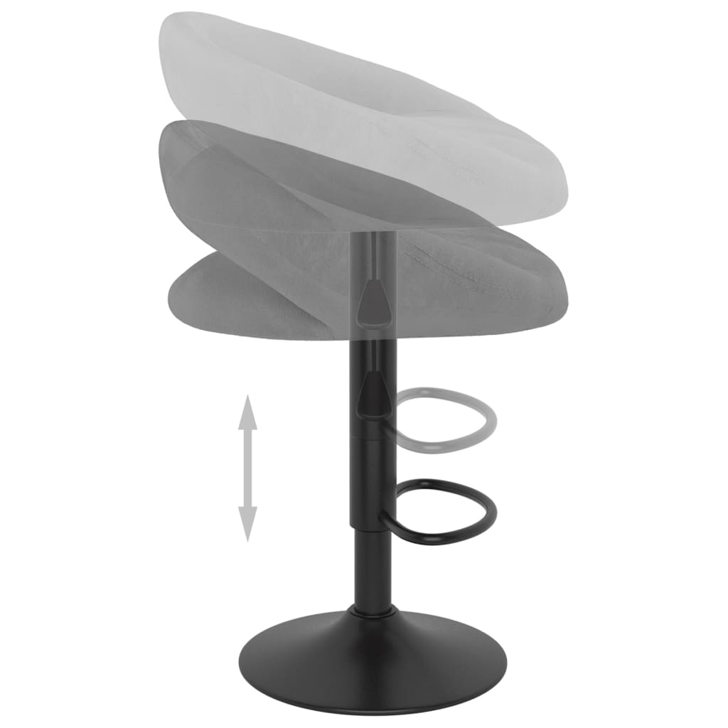 Tabourets de bar lot de 2 gris clair velours - XIOS