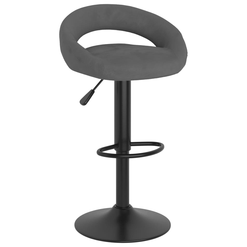 Tabourets de bar lot de 2 gris foncé velours - XIOS