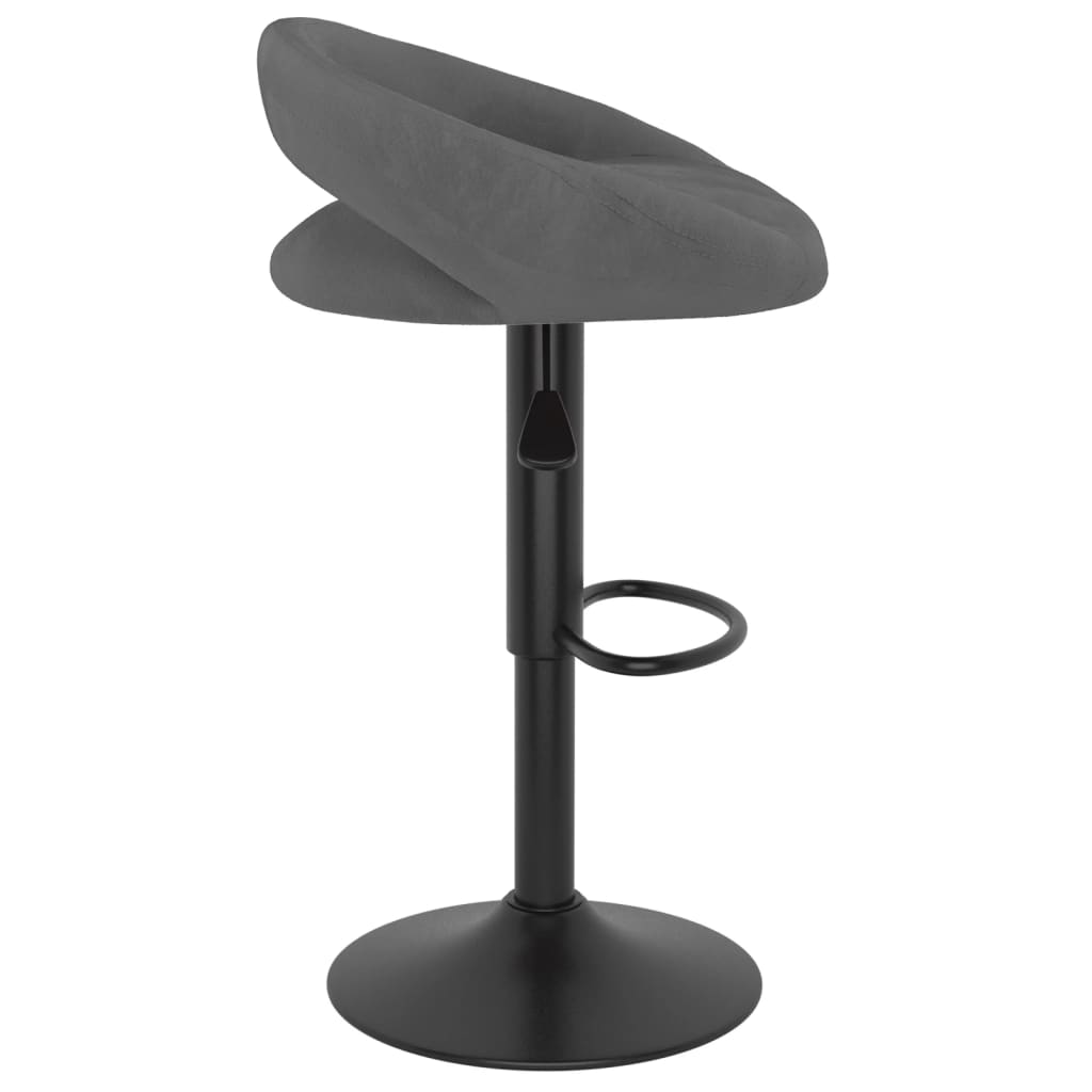 Tabourets de bar lot de 2 gris foncé velours - XIOS