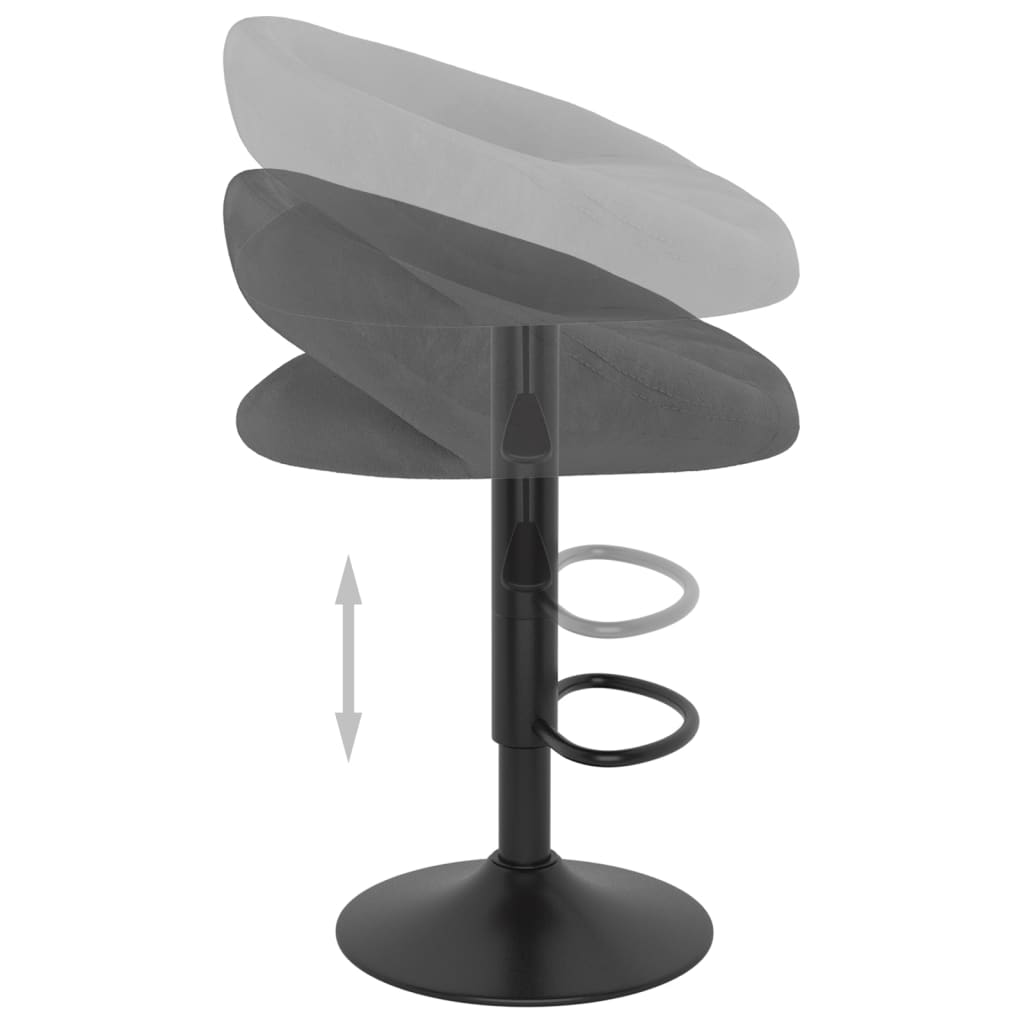 Tabourets de bar lot de 2 gris foncé velours - XIOS