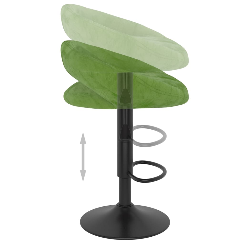 Tabourets de bar lot de 2 vert clair velours - XIOS