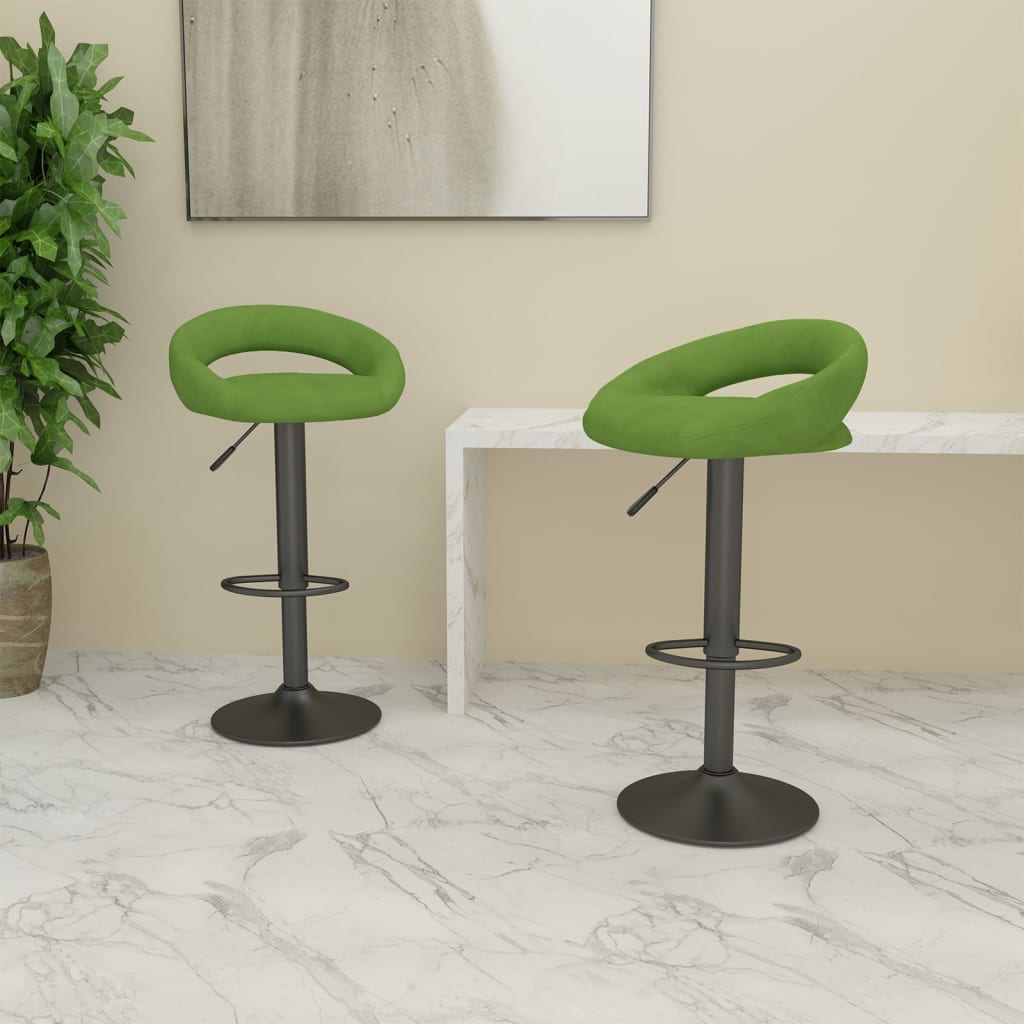 Tabourets de bar lot de 2 vert clair velours - XIOS