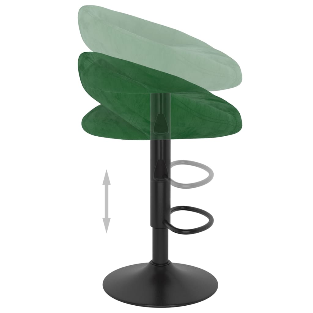 Tabourets de bar lot de 2 vert foncé velours - XIOS