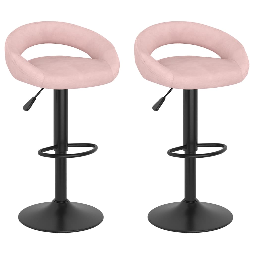 Tabourets de bar lot de 2 rose velours - XIOS