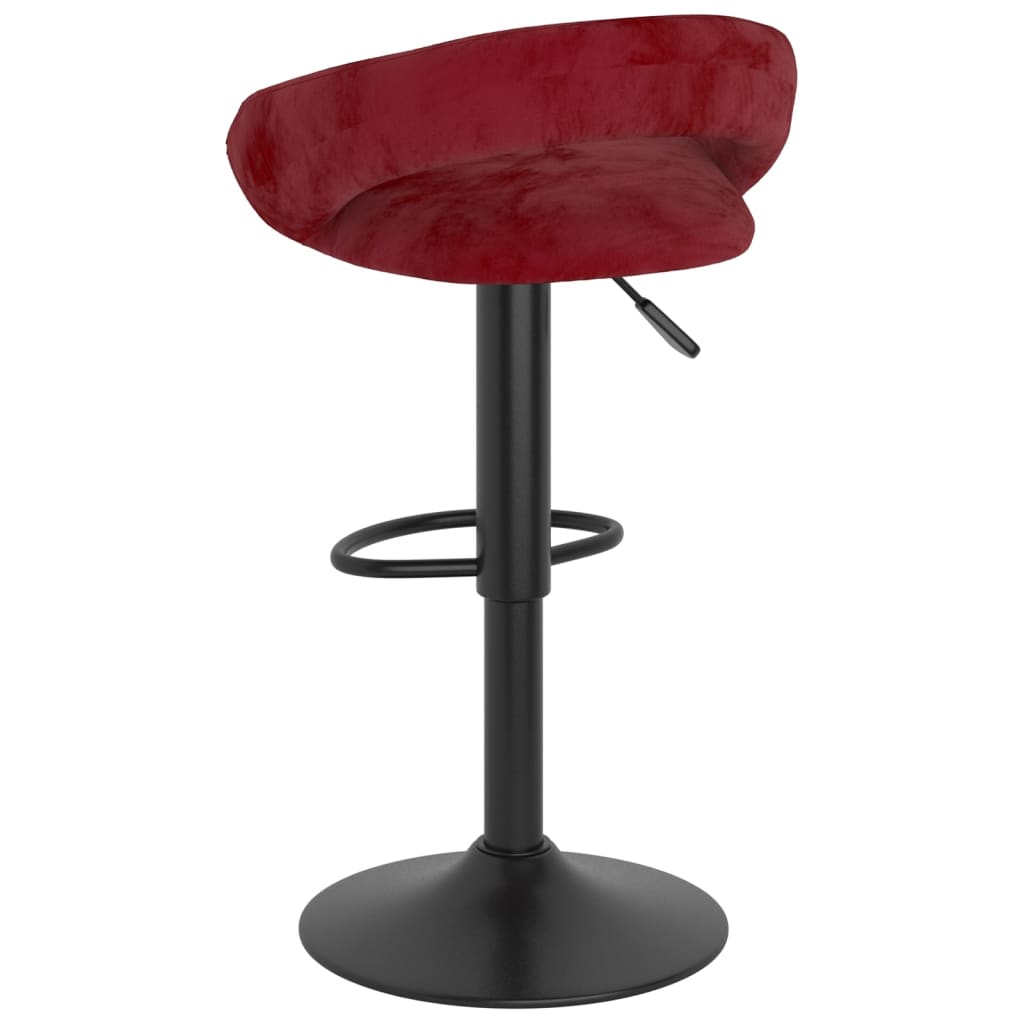 Tabourets de bar lot de 2 rouge bordeaux velours - XIOS