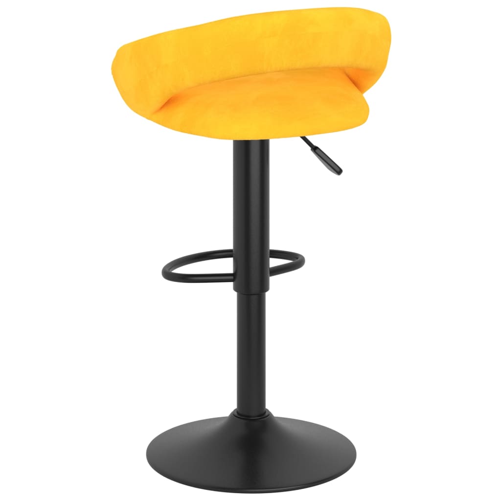 Tabourets de bar lot de 2 jaune moutarde velours - XIOS