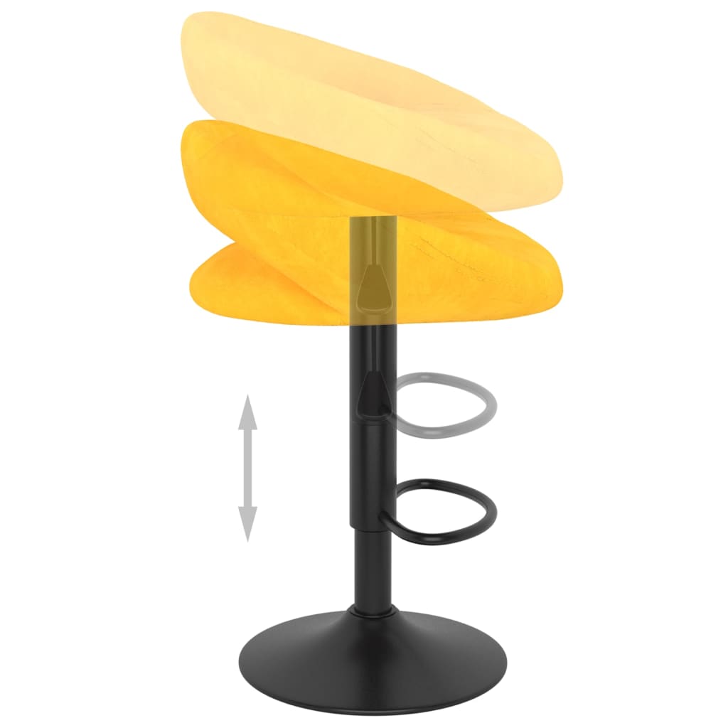 Tabourets de bar lot de 2 jaune moutarde velours - XIOS