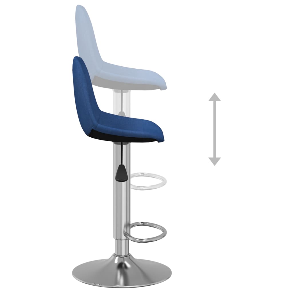 Tabourets de bar lot de 2 bleu tissu - XIOS