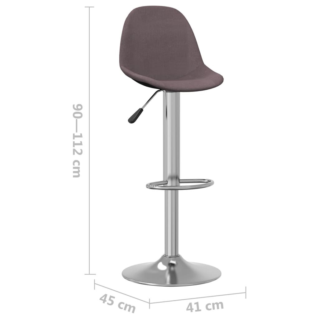 Tabourets de bar lot de 2 taupe tissu - XIOS