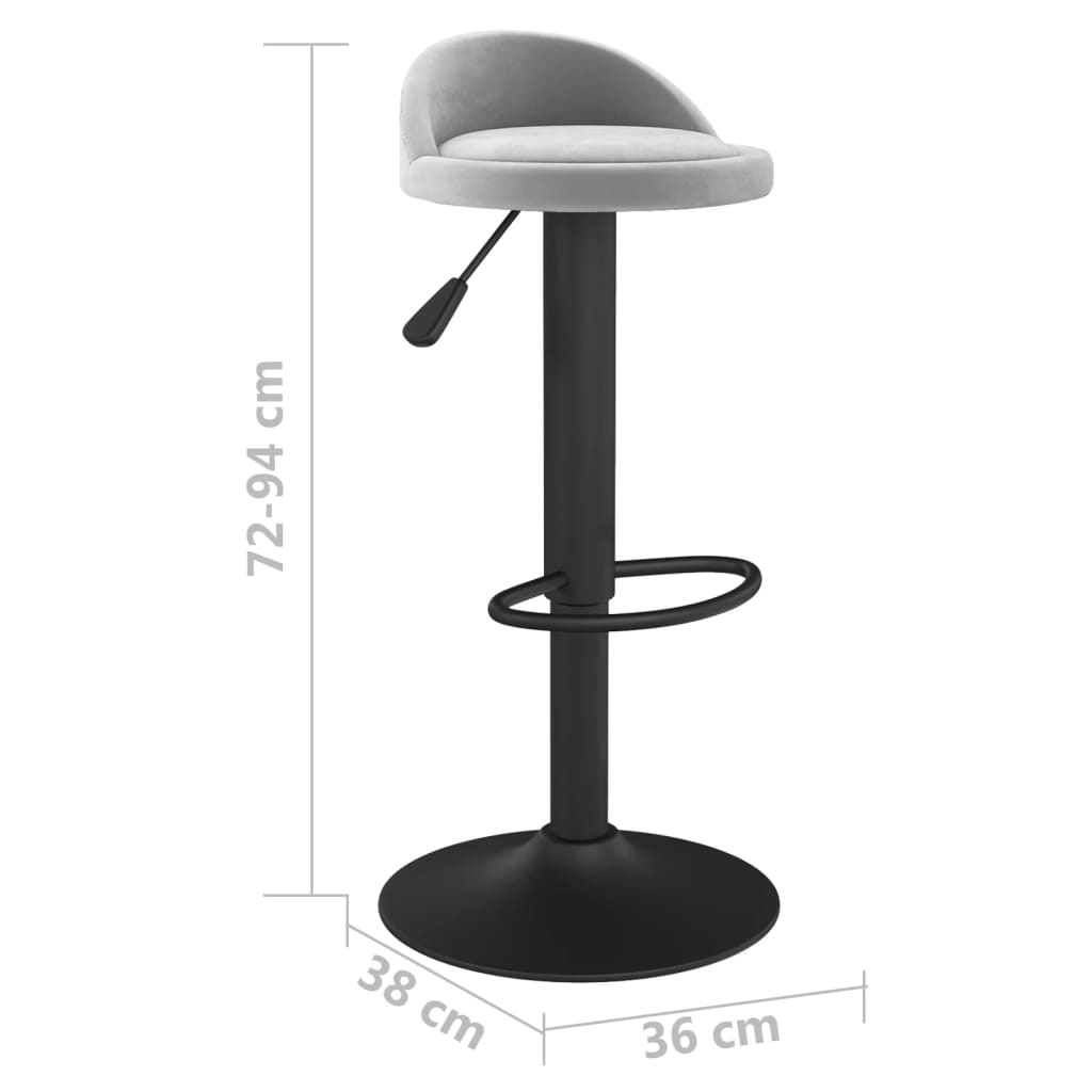Tabouret de bar Gris clair Velours - XIOS