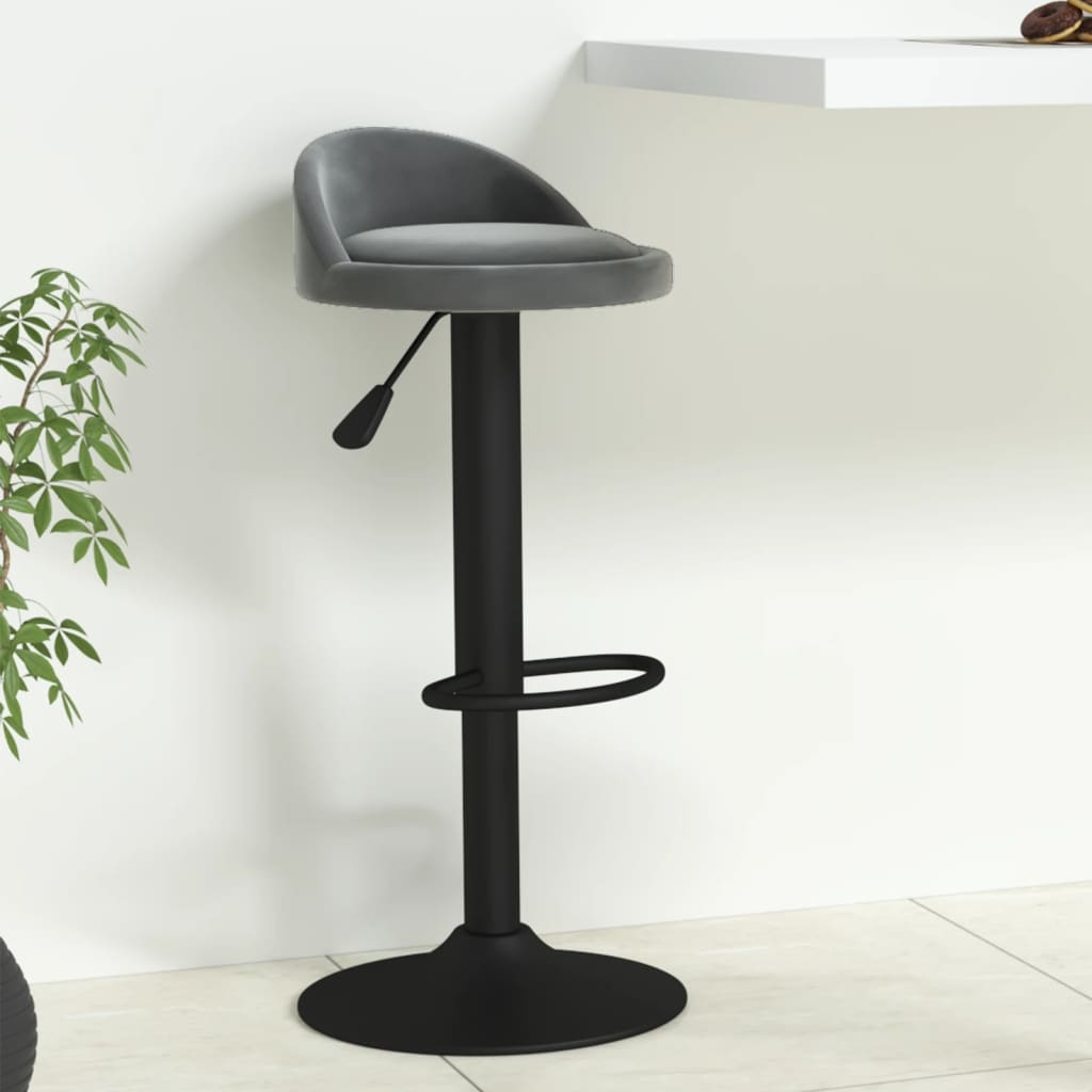 Tabouret de bar Gris foncé Velours Tabourets de bar vidaXL