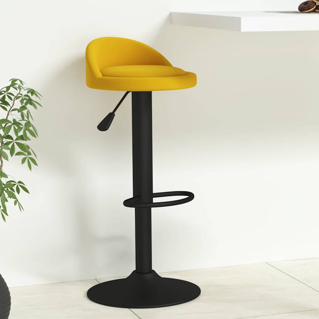 Tabouret de bar jaune velours - XIOS
