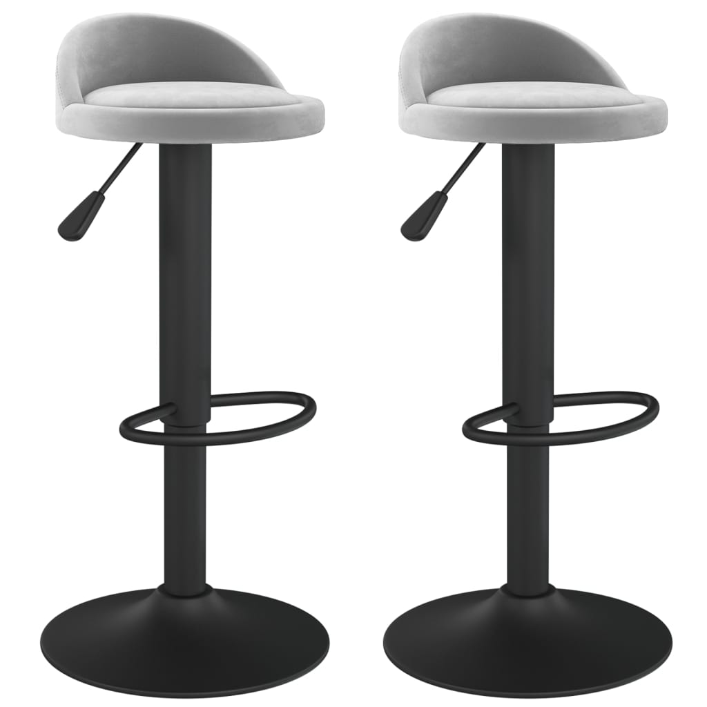 Tabourets de bar lot de 2 gris clair velours - XIOS