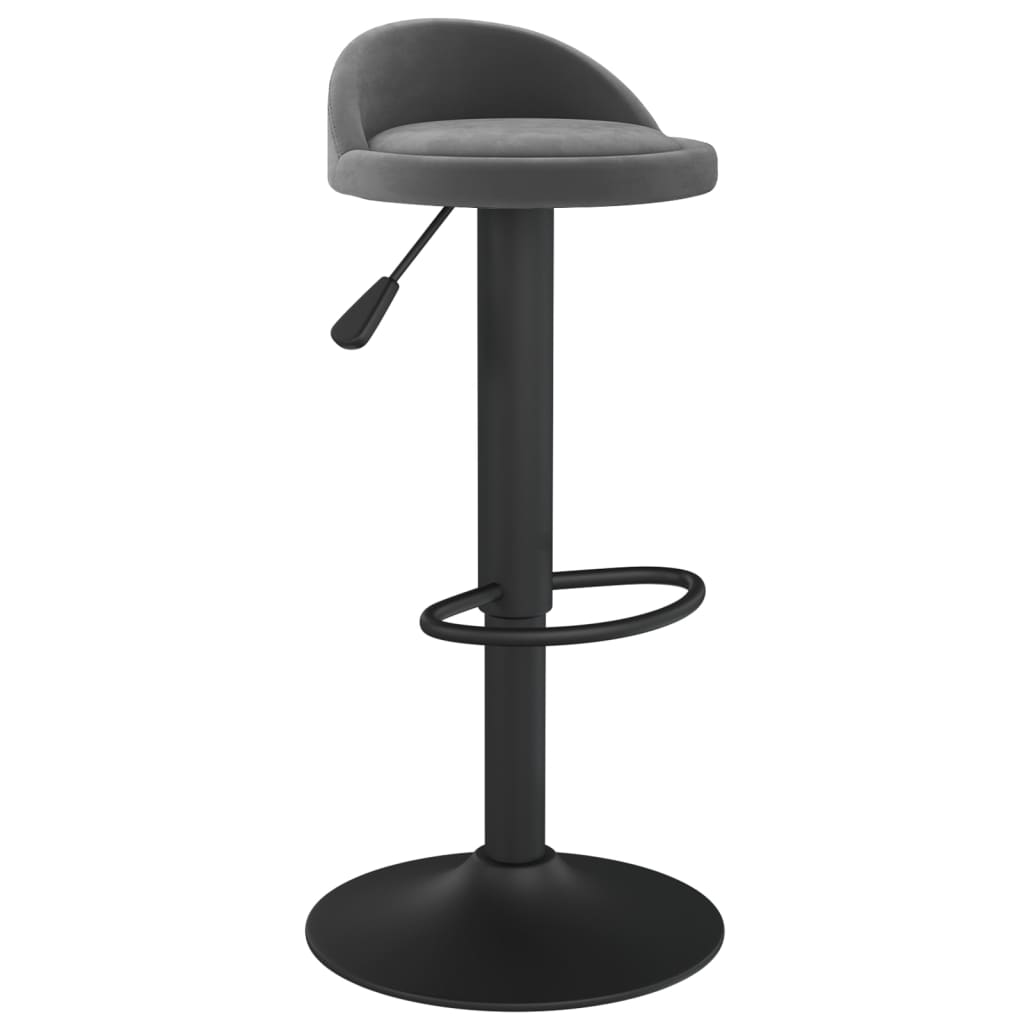 Tabourets de bar lot de 2 gris foncé velours - XIOS