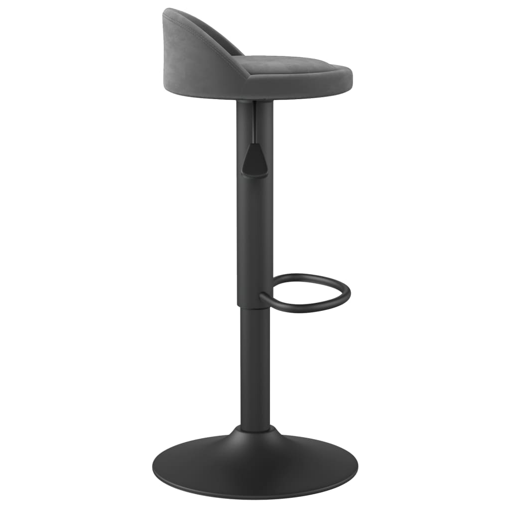 Tabourets de bar lot de 2 gris foncé velours - XIOS