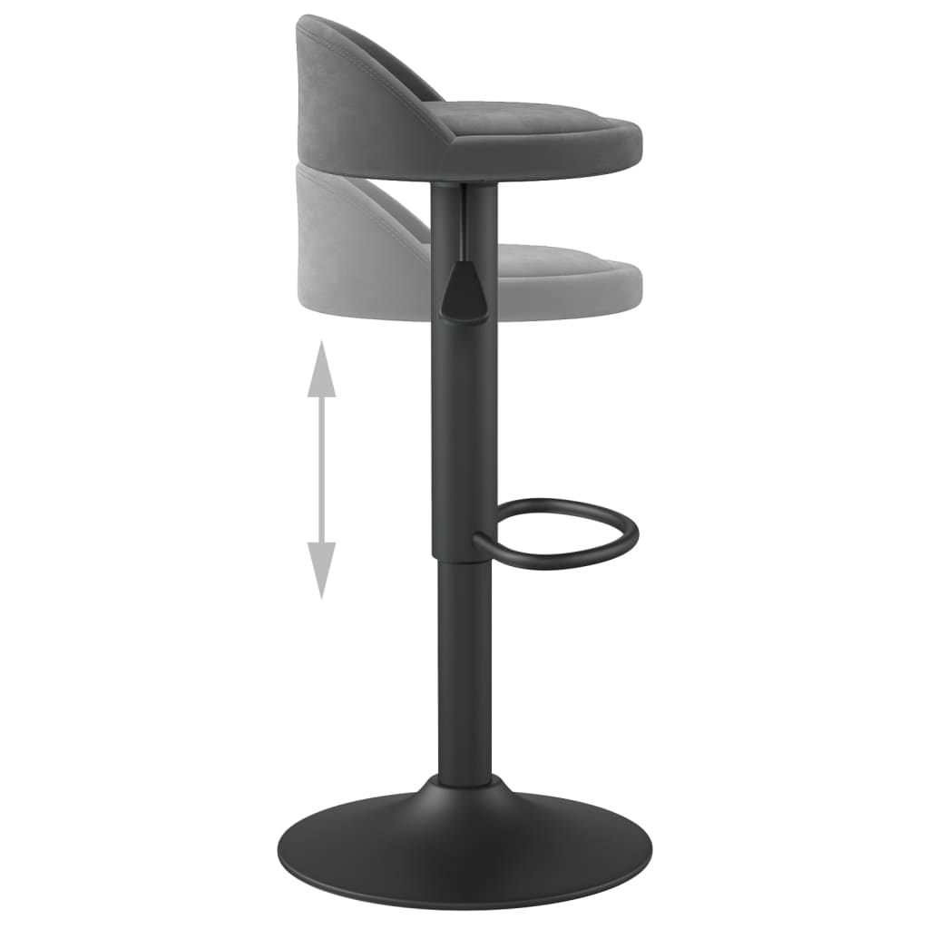 Tabourets de bar lot de 2 gris foncé velours - XIOS