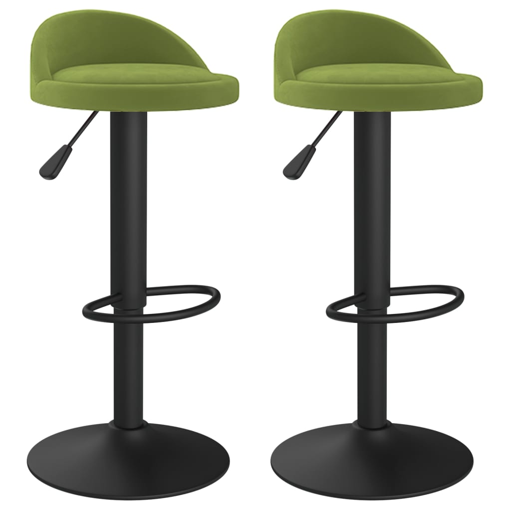 Tabourets de bar lot de 2 vert clair velours - XIOS