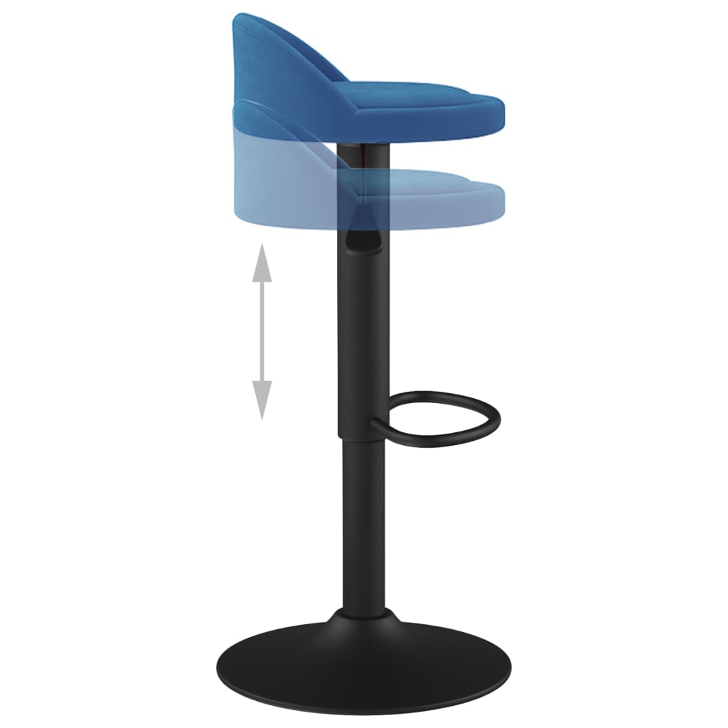 Tabourets de bar lot de 2 bleu velours - XIOS