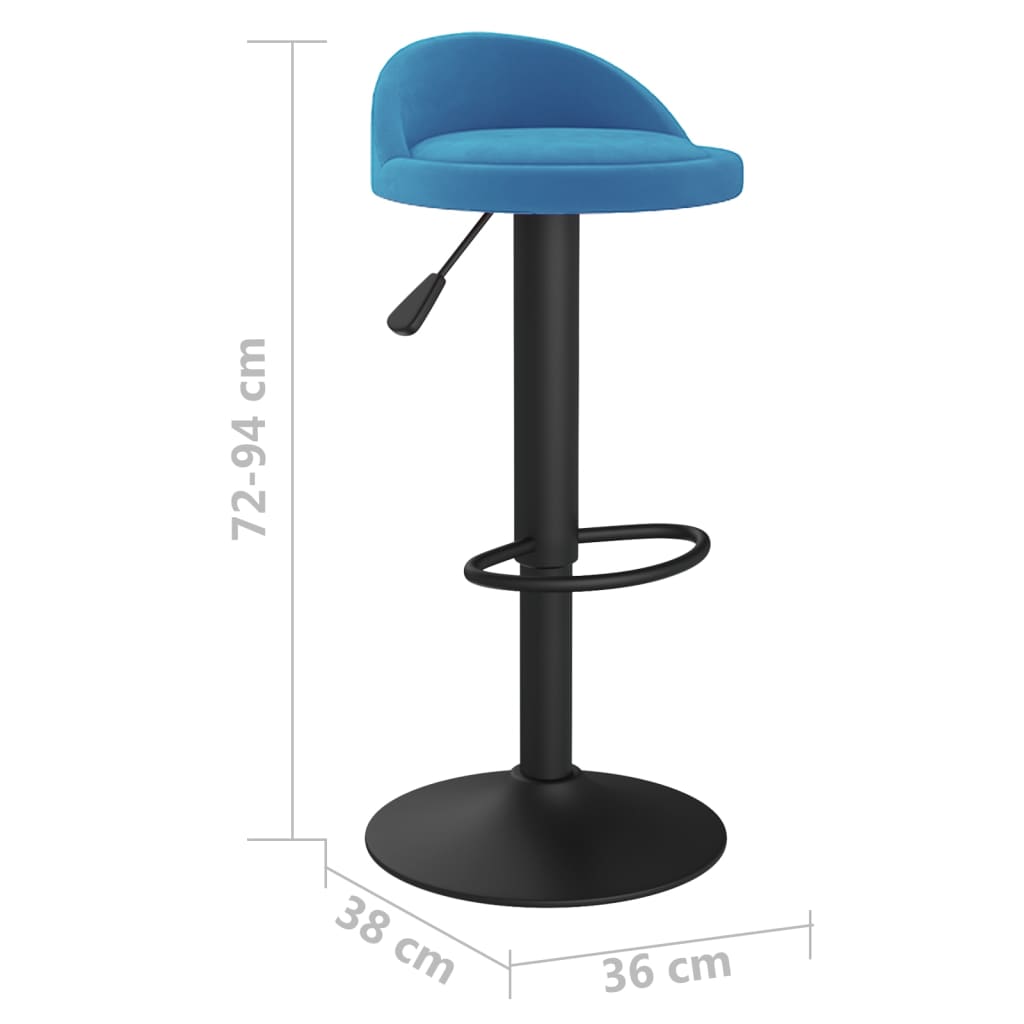 Tabourets de bar lot de 2 bleu velours - XIOS