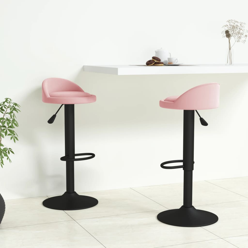 Tabourets de bar lot de 2 rose velours - XIOS