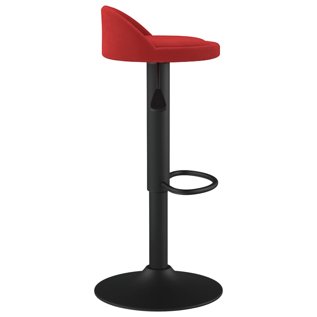 Tabourets de bar lot de 2 rouge bordeaux velours - XIOS