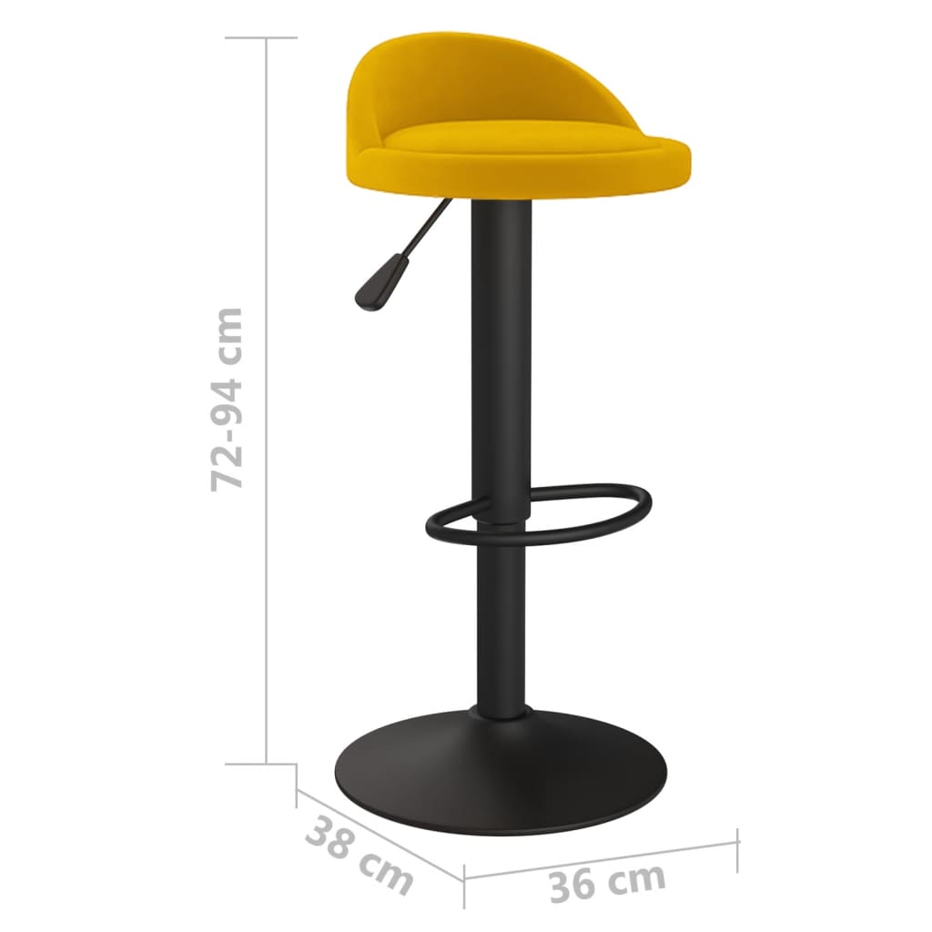 Tabourets de bar lot de 2 Jaune Velours - XIOS