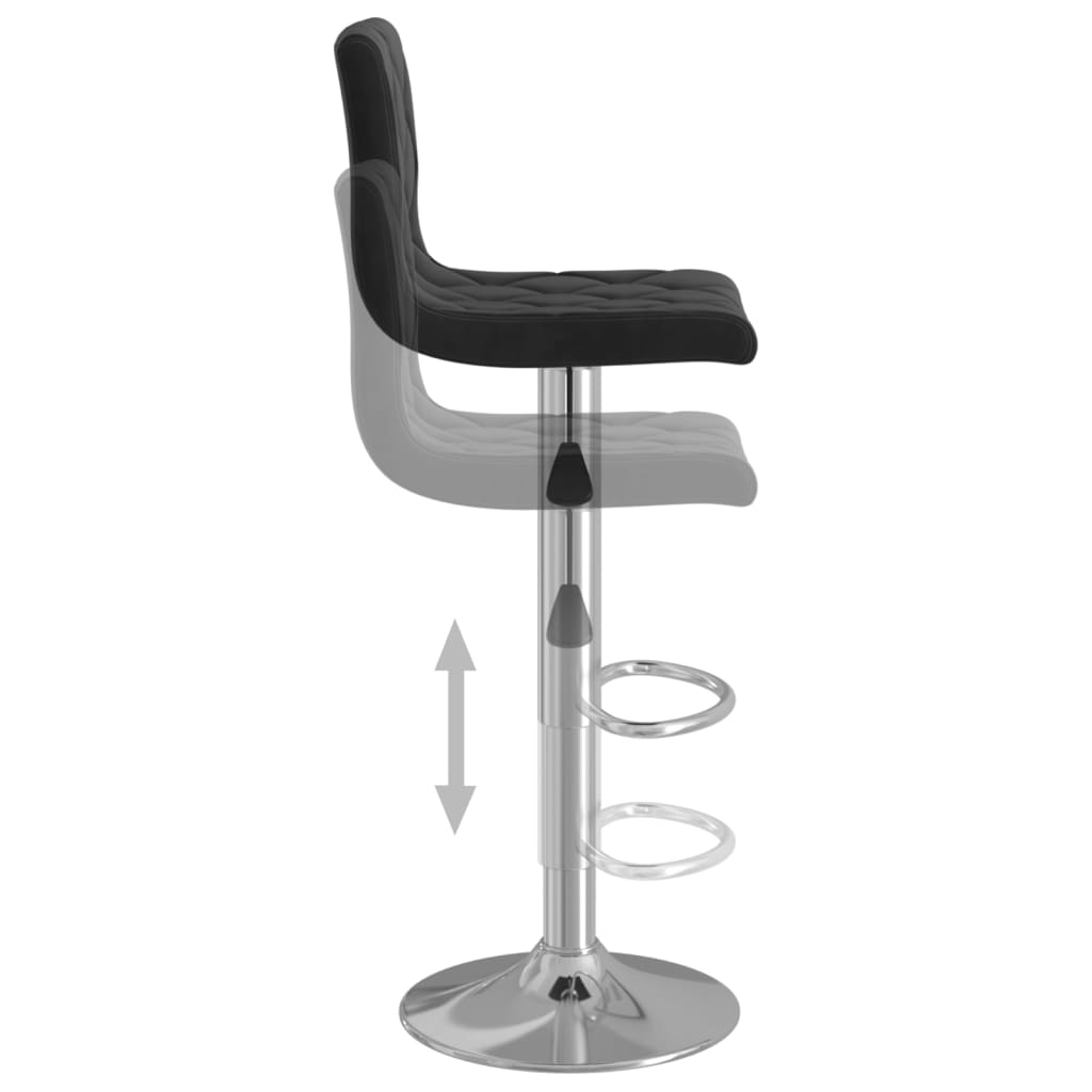 Tabourets de bar lot de 2 noir velours - XIOS